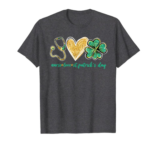 Stethoscope Love Shamrock Nurse St Patrick's Day Gifts TShirt126597