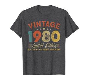 Vintage 1980 Clothes 40 Years Old Retro 40th Birthday Gifts TShirt73809