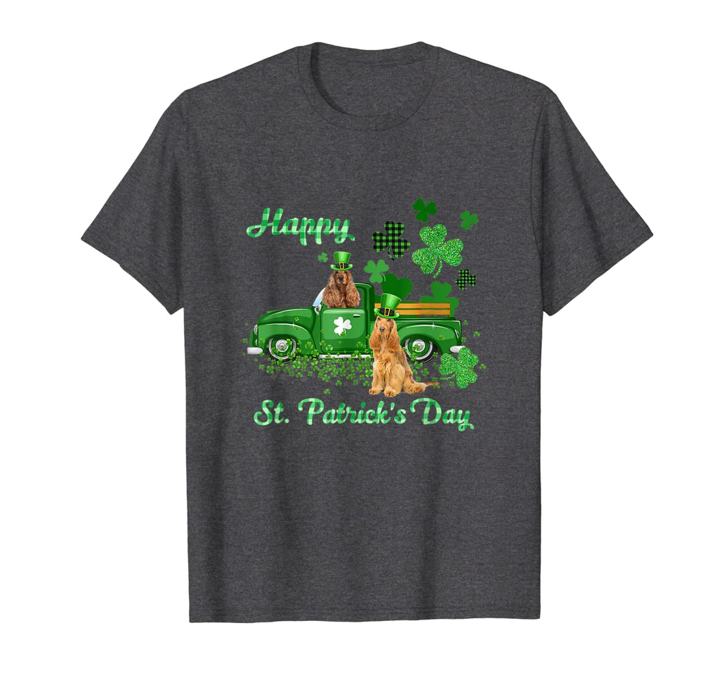 Cocker Spaniel Riding Green Truck St Patrick's Day Gifts T-Shirt-1276226