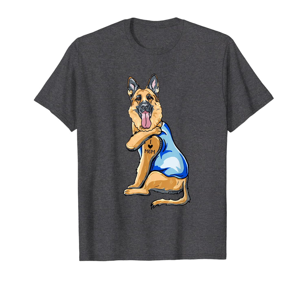 Women Gifts German Shepherd Dog Tattoo I Love Mom T-Shirt-302767