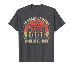 Vintage March 1996 24 Year Old Bday Gifts 24th Birthday TShirt955864