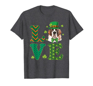Cute Love Saint Bernard St. Patricks Day Dog Dad Mom Gift T-Shirt-990855