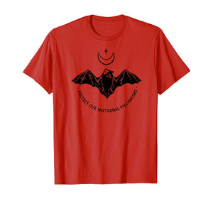 Protect Our Nocturnal Polalinators Bat with Moon Halloween T-Shirt