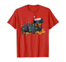 Load image into Gallery viewer, Rotwiller Christmas pajama Santa Hat Lights Gift Dog Lover T-Shirt
