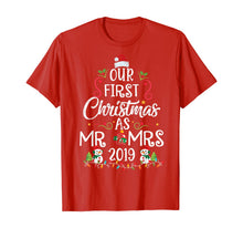 Load image into Gallery viewer, Matching Couple Wife Husband Our First Christmas as Mr &amp; Mrs T-Shirt
