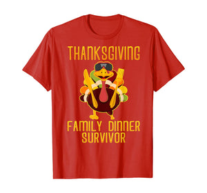 Thanksgiving Family Dinner Survivor Turkey Funny T-Shirt