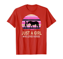 Load image into Gallery viewer, Funny shirts V-neck Tank top Hoodie sweatshirt usa uk au ca gifts for Just a Girl Who Loves Horses - Riding Retro sunset Gifts T-Shirt 669955
