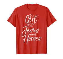 Load image into Gallery viewer, Funny shirts V-neck Tank top Hoodie sweatshirt usa uk au ca gifts for This Girl Runs on Jesus and Horses Shirt Fun Cute Christian 2435699
