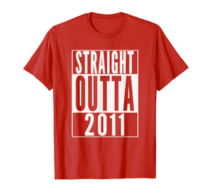 Funny shirts V-neck Tank top Hoodie sweatshirt usa uk au ca gifts for STRAIGHT OUTTA 2011 8th Birthday 8 years old T-Shirt 2066204