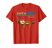 Load image into Gallery viewer, Funny shirts V-neck Tank top Hoodie sweatshirt usa uk au ca gifts for Funny Sloth Gift Shirt Just A Boy Who Loves Sloths Boys Tee 3371092
