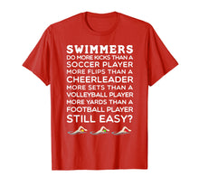 Load image into Gallery viewer, Funny shirts V-neck Tank top Hoodie sweatshirt usa uk au ca gifts for Still Think Swimming is Easy? Swim Team T-Shirt - White Lett 509350
