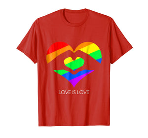 Funny shirts V-neck Tank top Hoodie sweatshirt usa uk au ca gifts for Love Is Love LGBT Hands Love Heart T-Shirt 1960099