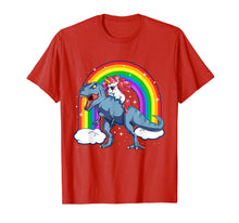 Load image into Gallery viewer, Unicorn Riding T Rex Dinosaur T Shirt Unicorns Rainbow Gifts
