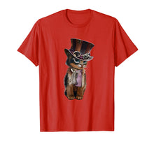 Load image into Gallery viewer, Steampunk Kitten with hat, glasses gift vintage t shirt
