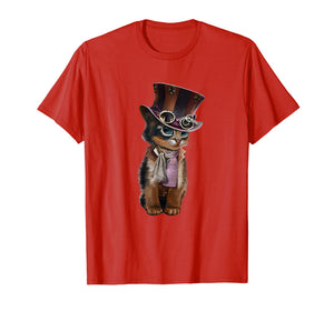 Steampunk Kitten with hat, glasses gift vintage t shirt
