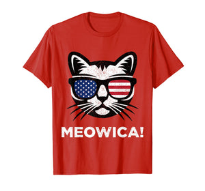Funny shirts V-neck Tank top Hoodie sweatshirt usa uk au ca gifts for 4th of July Meowica Cat American Flag Glasses T shirt Kids 1899755