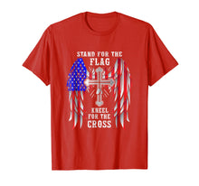 Load image into Gallery viewer, Funny shirts V-neck Tank top Hoodie sweatshirt usa uk au ca gifts for Stand for the Flag Kneel for the Cross Christian T-Shirt 1249578
