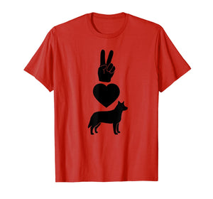 Peace Love Blue Heelers Symbols ADG027g T-Shirt