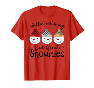 Chillin' With My 2nd Grade Snowmies Christmas Teacher Gifts T-Shirt-1679960