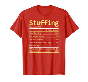 Stuffing Nutrition Facts Thanksgiving Costume Christmas T-Shirt