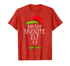 Santa's Favorite Elf Matching Family Christmas Funny Costume T-Shirt