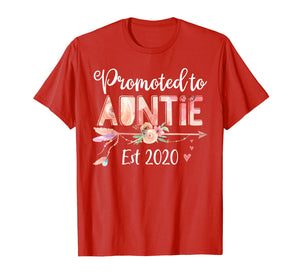 Womens Promoted to Auntie Est 2020  First Time Aunt Floral T-Shirt283129