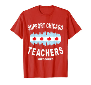 Support Chicago Teachers Strike Apple Red for Ed  T-Shirt