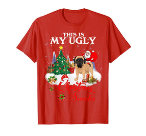Santa Riding English Mastiff This Is My Ugly Christmas T-Shirt