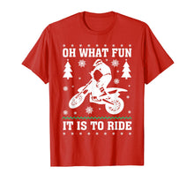 Load image into Gallery viewer, Funny shirts V-neck Tank top Hoodie sweatshirt usa uk au ca gifts for Dirt Biker Oh What Fun It Is To Ride Christmas Ugly Sweater T-Shirt 963200
