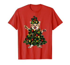 Funny shirts V-neck Tank top Hoodie sweatshirt usa uk au ca gifts for Santa Maine Coon Cat Christmas Tree Light Funny Xmas Cat T-Shirt 146369