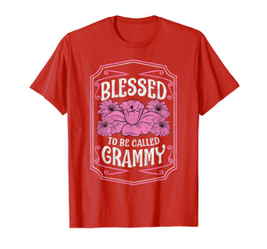 Blessed To Be Called Grammy Cute Floral Christmas Gifts T-Shirt-3159722