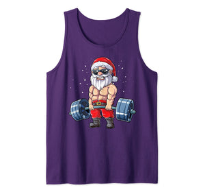 Funny shirts V-neck Tank top Hoodie sweatshirt usa uk au ca gifts for Santa Weightlifting Christmas Fitness Gym Deadlift Xmas Men Tank Top 609535