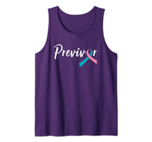 Load image into Gallery viewer, Script Previvor With Pink &amp; Teal Ribbon Tank Top
