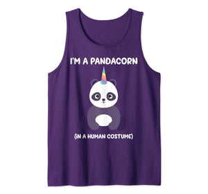 Pandicorn Costume I'm a Pandacorn in a Human Costume Funny Tank Top