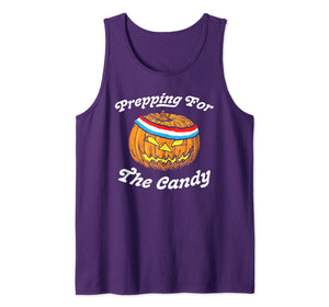 Prepping for the Candy! Funny Pumpkin Halloween Sweatband  Tank Top