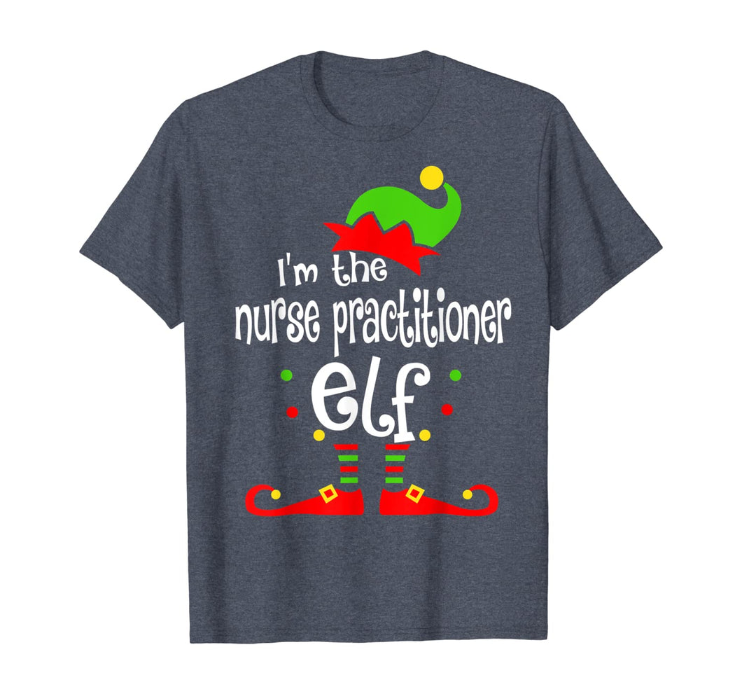 Nurse Practitioner Elf Christmas Costume Mom Dad Xmas T-Shirt