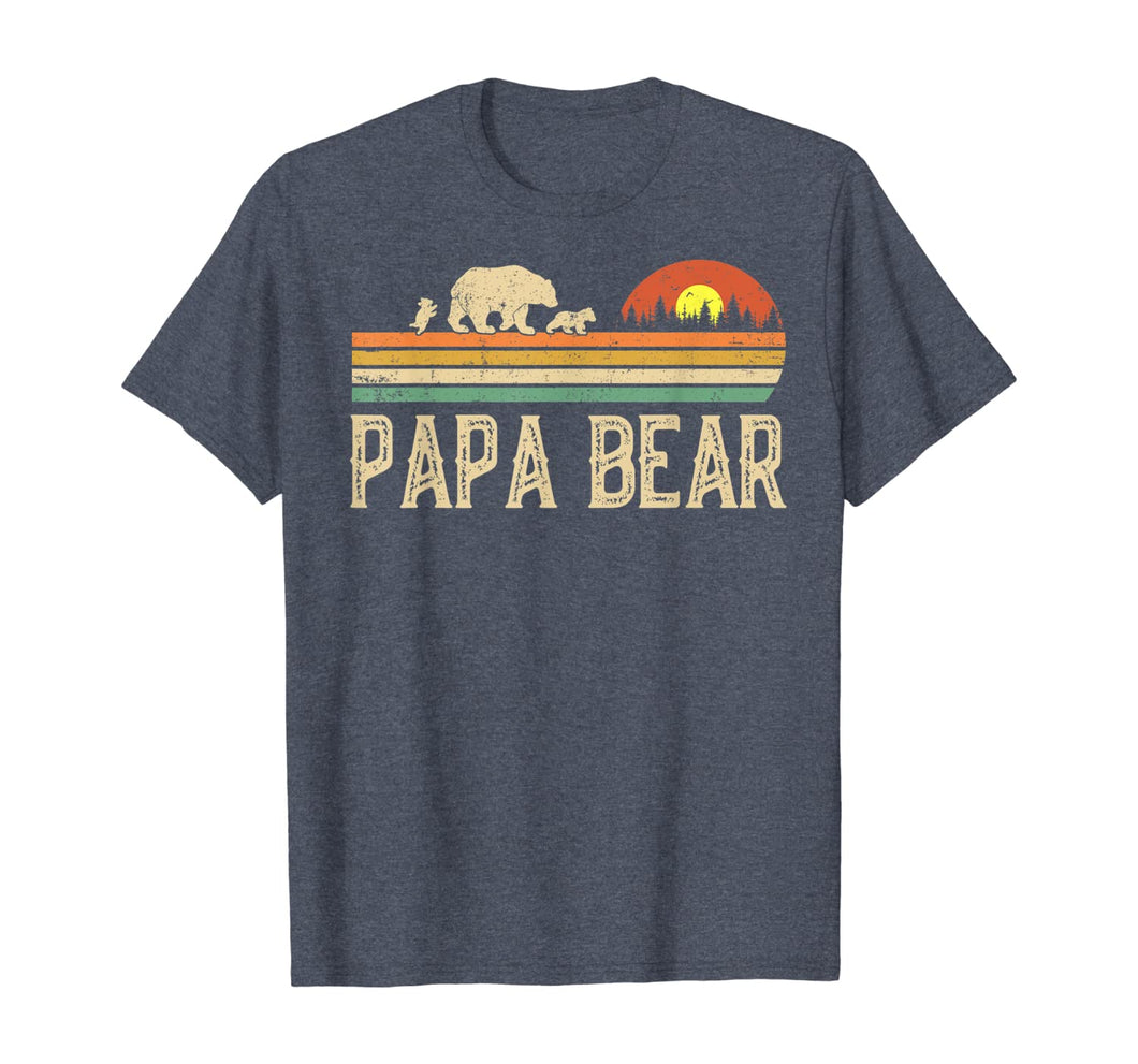 Mens Papa Bear Vintage Art Daddy Wildling Father's Day Dad TShirt423569