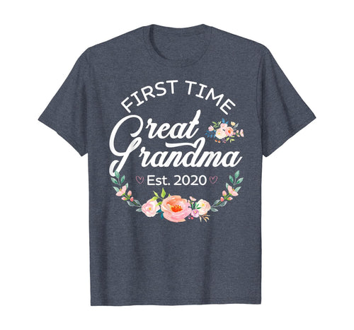 Womens Promoted to Great Grandma Est 2020 First Time Gift TShirt360286