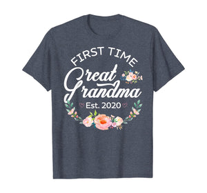 Womens Promoted to Great Grandma Est 2020 First Time Gift TShirt360286
