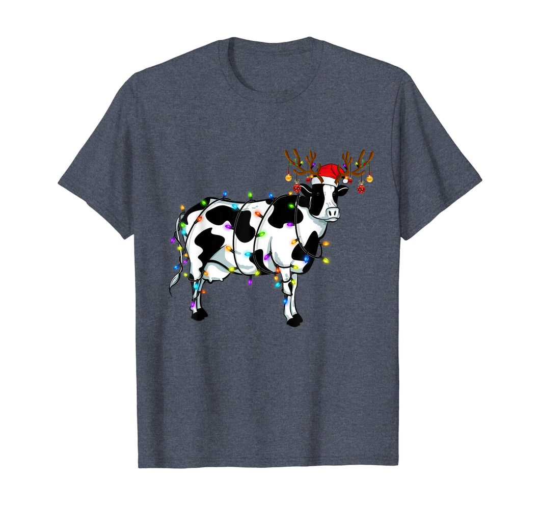 Funny shirts V-neck Tank top Hoodie sweatshirt usa uk au ca gifts for Funny Cow Christmas Tee Reindeer Christmas Lights Pajama T-Shirt 144381