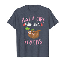 Load image into Gallery viewer, Funny shirts V-neck Tank top Hoodie sweatshirt usa uk au ca gifts for Cute Sloth Graphic T-Shirt Gift Just a Girl Who Loves Sloths T-Shirt 51542
