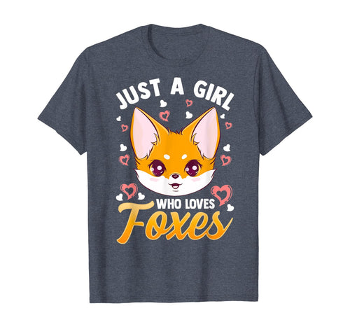 Funny shirts V-neck Tank top Hoodie sweatshirt usa uk au ca gifts for Just A Girl Who Loves Foxes Kids Girls Cute Fox Gift Mom T-Shirt 1085790