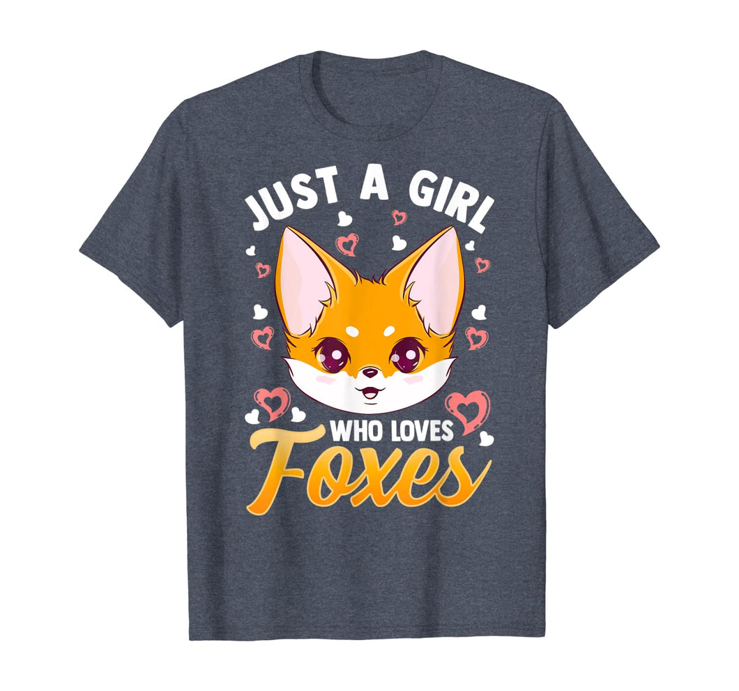 Funny shirts V-neck Tank top Hoodie sweatshirt usa uk au ca gifts for Just A Girl Who Loves Foxes Kids Girls Cute Fox Gift Mom T-Shirt 1085790