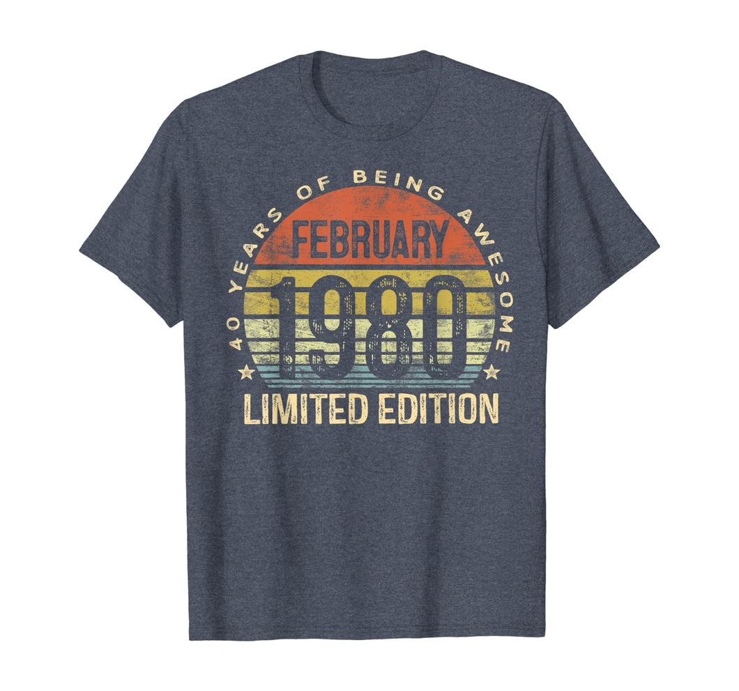 Born February 1980 Limited Edition Bday Gifts 40th Birthday T-Shirt-538759