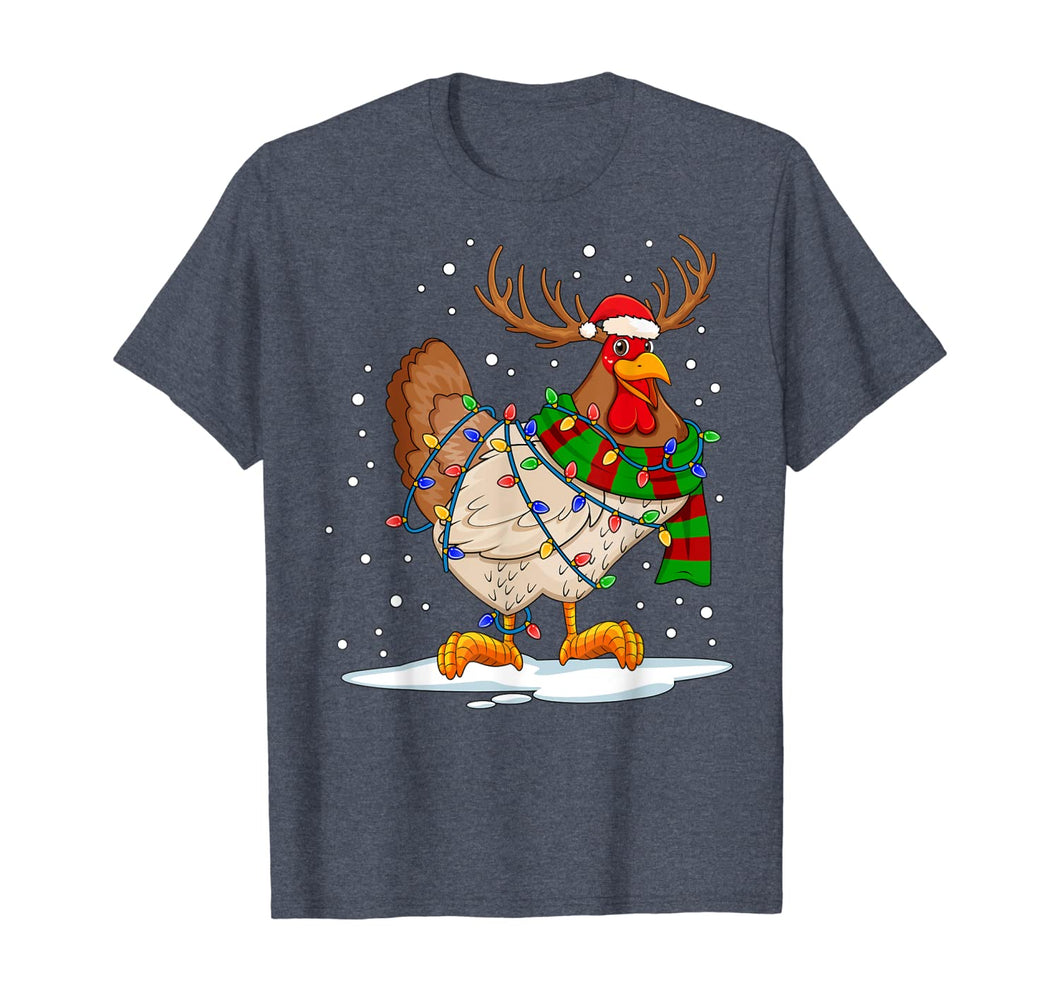Funny shirts V-neck Tank top Hoodie sweatshirt usa uk au ca gifts for Funny Chicken Christmas Tee Reindeer Christmas Lights Pajama T-Shirt 554611