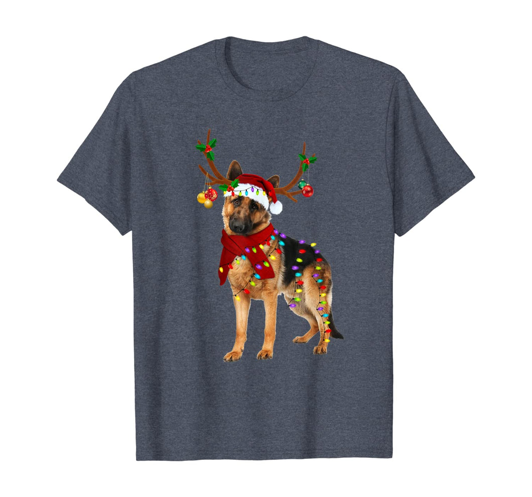 Funny shirts V-neck Tank top Hoodie sweatshirt usa uk au ca gifts for Santa German shepherd reindeer Light Christmas gifts T-Shirt 794522