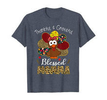 Load image into Gallery viewer, Thankful Grateful Blessed Momma Leopard Turkey Thanksgiving T-Shirt
