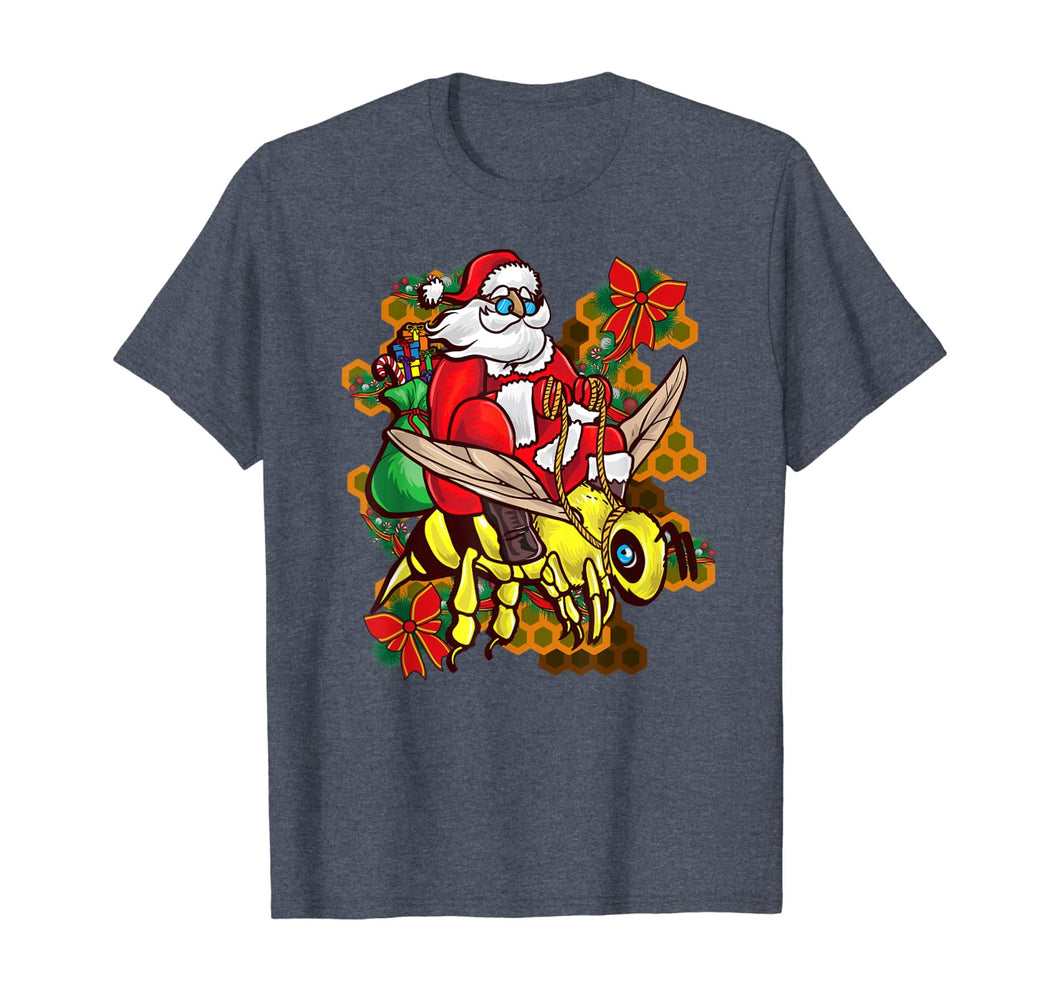 Funny shirts V-neck Tank top Hoodie sweatshirt usa uk au ca gifts for Funny Beekeeper Santa Riding Bee Christmas Beekeepeing Gifts T-Shirt 643012
