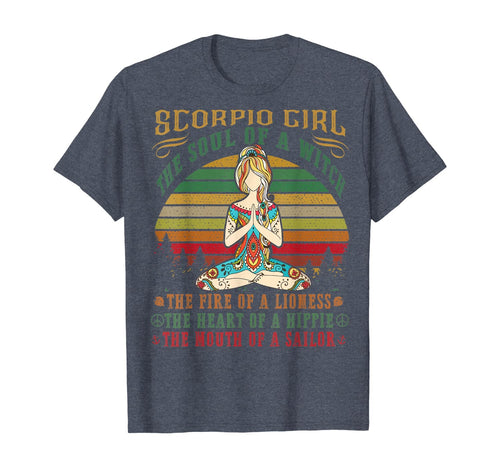 Scorpio Girl Tshirt for Yoga Black Women Birthday Gifts