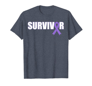 Funny shirts V-neck Tank top Hoodie sweatshirt usa uk au ca gifts for Pancreatic Cancer Survivor T-Shirt - Purple Ribbon Shirt 2647367